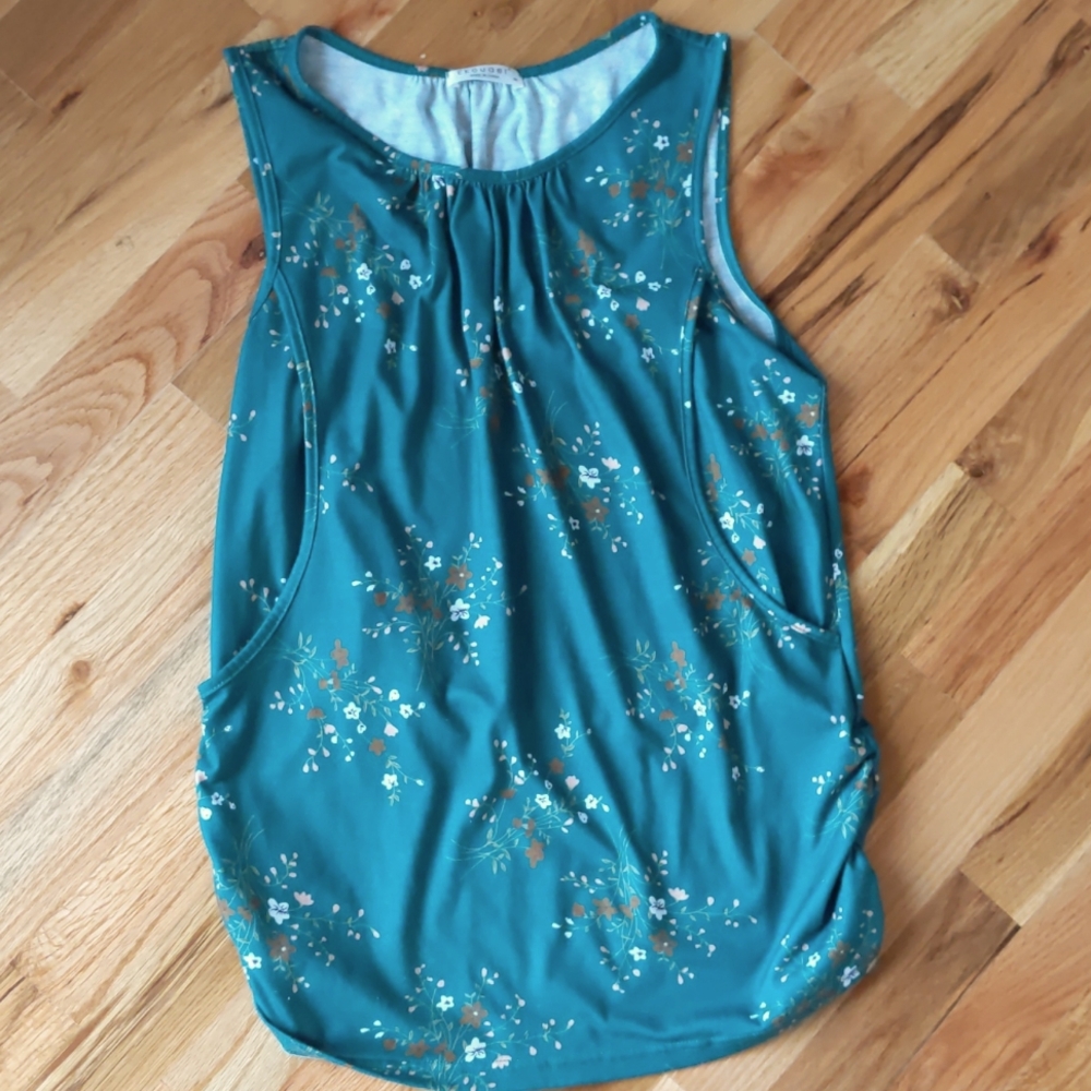 Floral nursing tank top